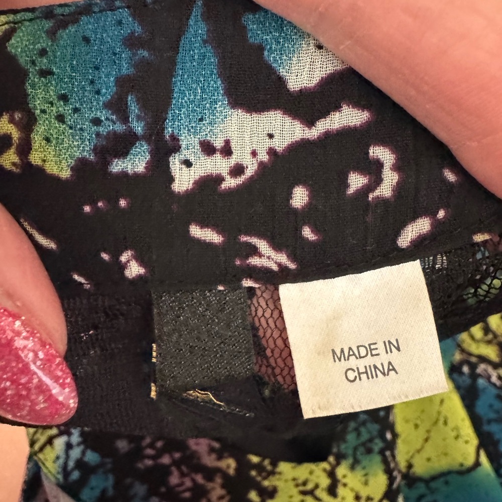 2 FOR $20 H&M Green Blue Floral Maxi Dress Sleeveless Lace Back Multi Color 6 - Picture 7 of 14